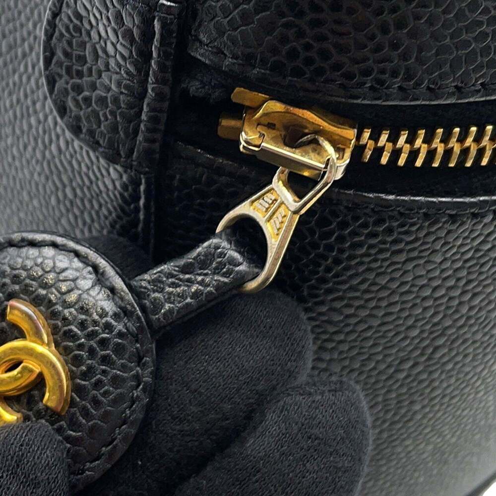 CHANEL Black Caviar Leather Logo Pouch - Picture 13 of 16